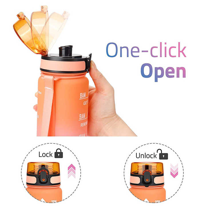 Customizable Clear Plastic Time Marker Water Bottle 1L Bottles