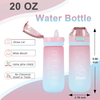 20oz/600ml Daily Water Bottle With Soft Straw,Reusable Plastic BPA Free Leakproof Water Jug