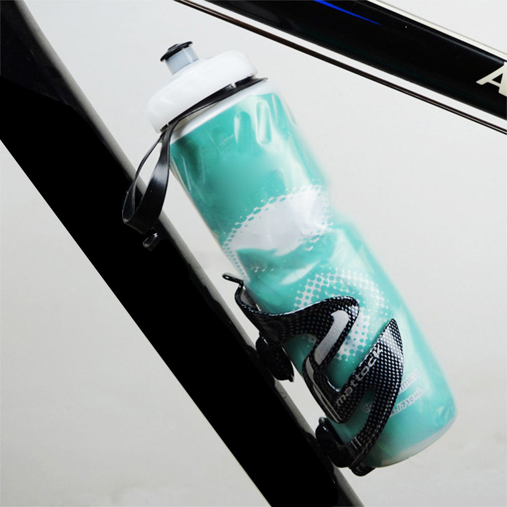 Promotional 500ML Double-layer Plastic Water Bottle Glitter Ice Cooling HDPE Outdoor Bike Water Bottle Bicycle Squeeze Bottle
