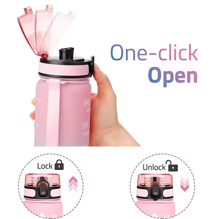 32oz Gym Fitness Leakproof Gradient Drinking Sports Bottles Water Bottle With Time Marker