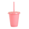 BPA Free Wholesale Custom Candy Color Frosted Texture Fashion Trend Practical Color Plastic Cup With Straw