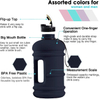 2.2L Half Gallon Water Jug Gym Sports Bottle Large Plastic Reusable Bottle with Handle Strap Leakproof Fitness Outdoor Bottle