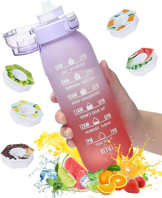 Food Grade Bpa Free Flavor Water Bottle Plastic Water Bottle With Flavor Pod