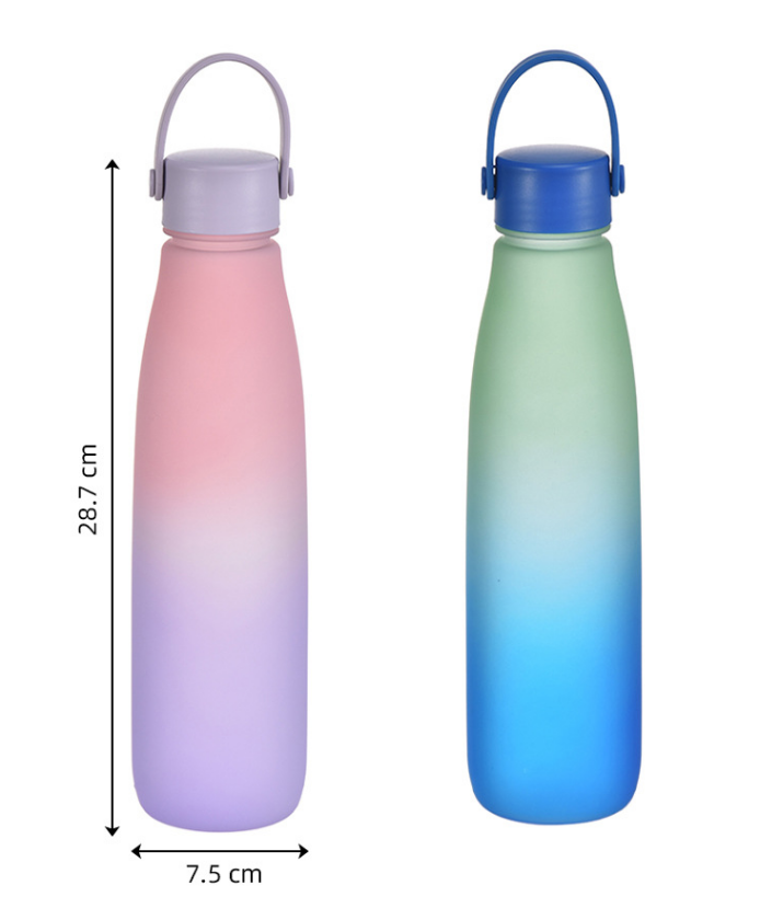 1000ML High Appearance Level High Texture Color Contrast Gradient Portable Student Gift Plastic Water Bottle With Handle