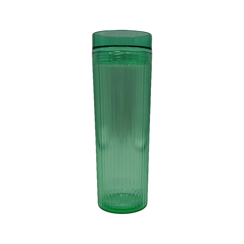 Modern Design Double-Layer Straw Cup with Laser Insertion 450ml Capacity Made of Durable PS Material