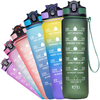 32oz Tritan Sport Gradient Plastic Water Bottles BPA Free Motivational