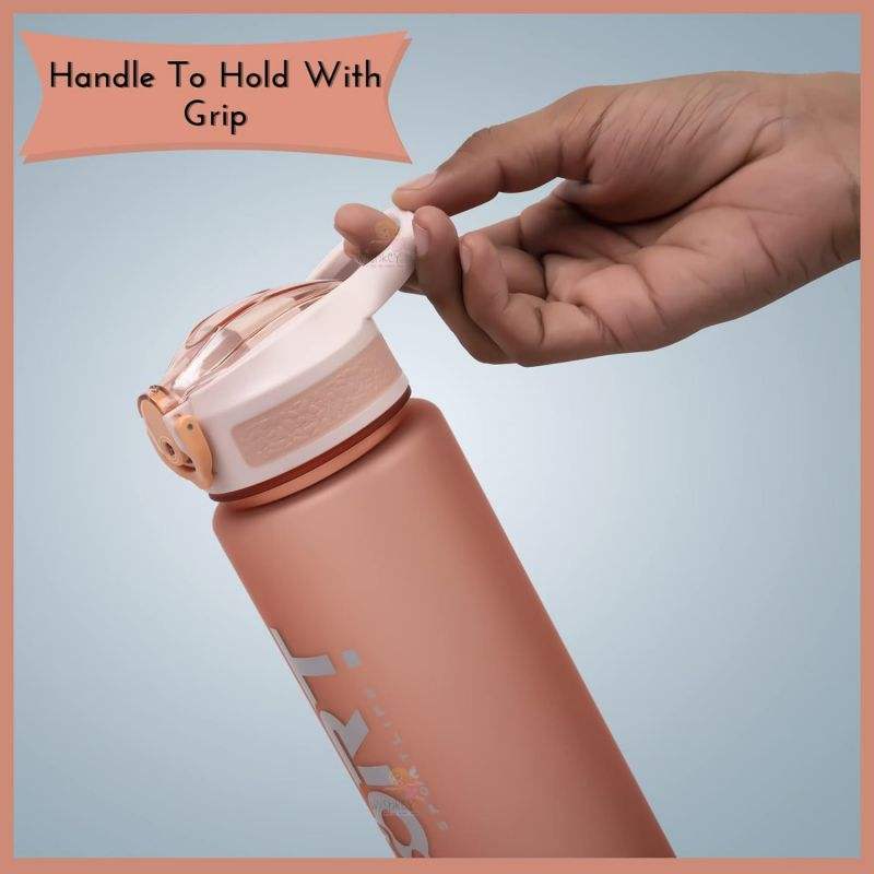 BPA Free Fashion Custom Colors and Logo Plastic Drinking Sports Water Bottles With Carry Handle and Straw Lid