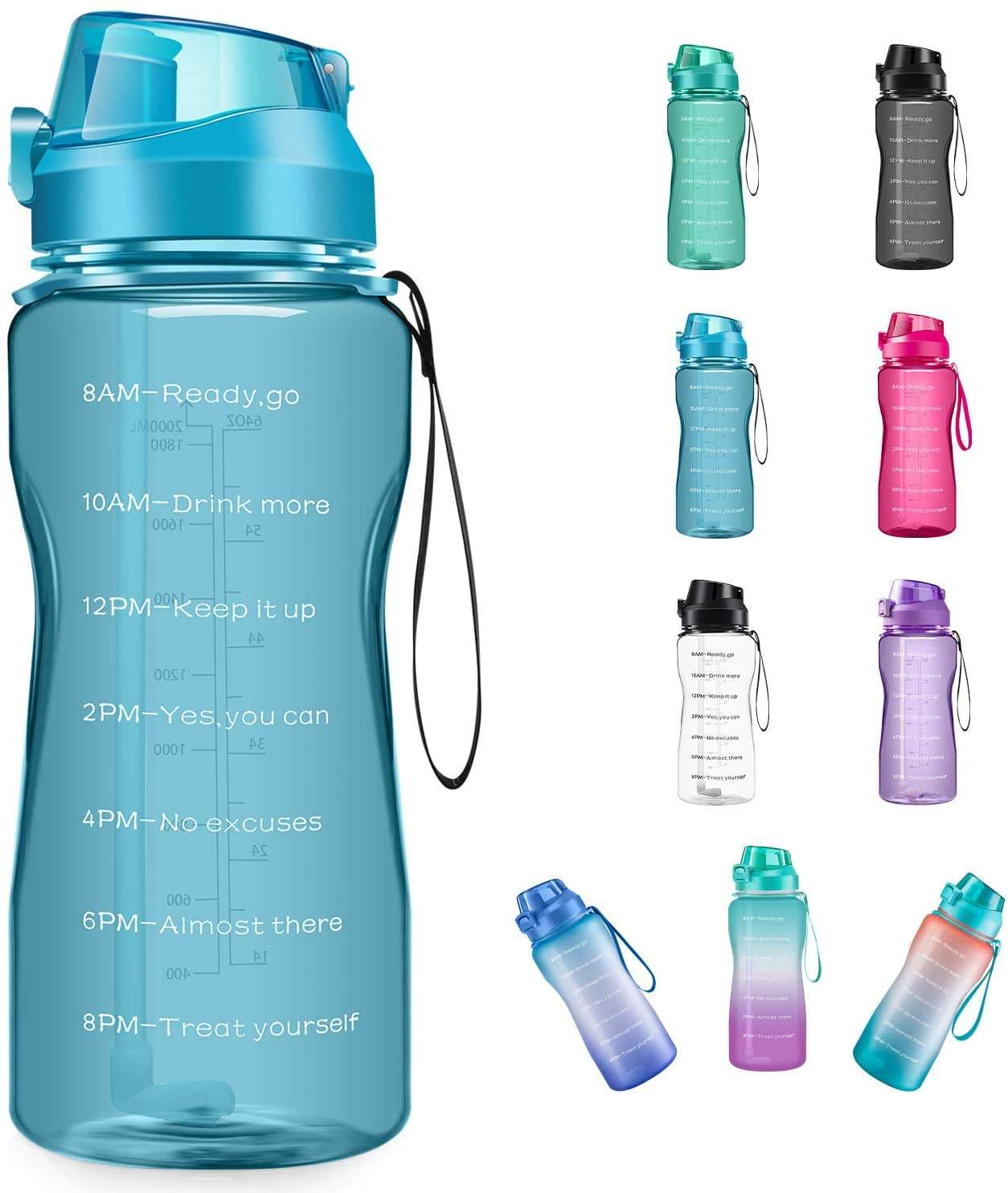 1 Gallon Water Bottle With Straw Time Marker Wide Mouth BPA-Free With Custom Logo for Fitness Large Gym Plastic Bottle