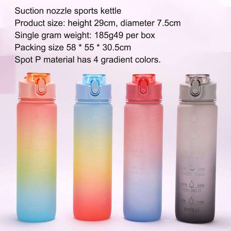 Water Bottle 1 Gallon Motivational Large Water Bottle with Time Marker & Straw