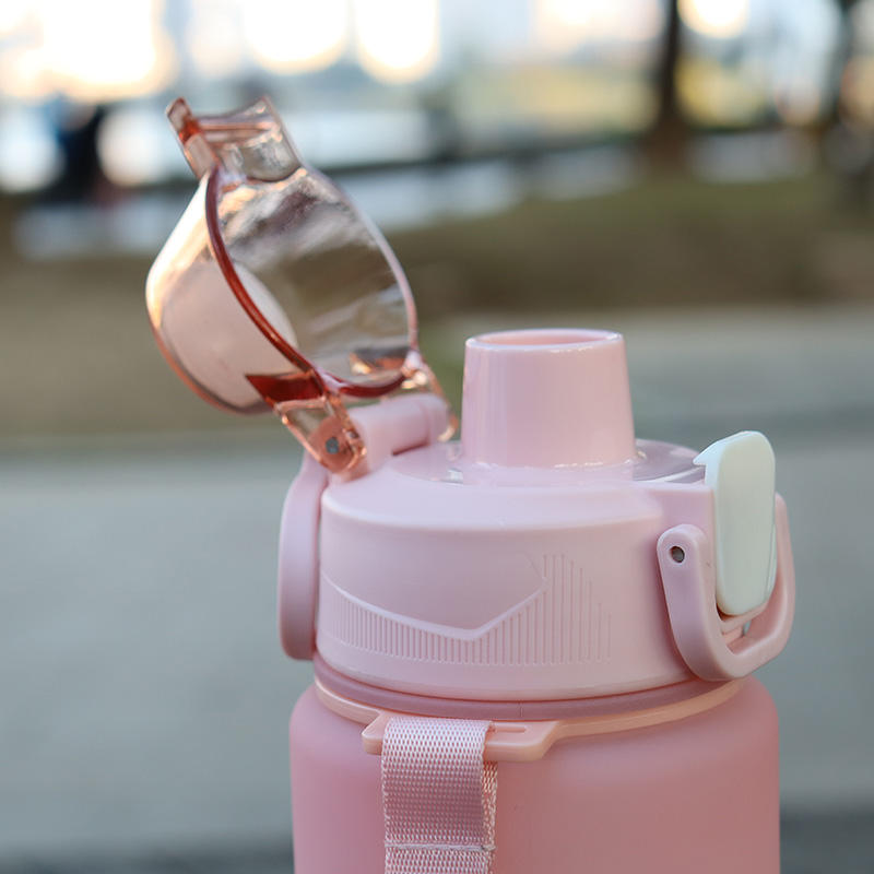 32 oz Motivational Timer Marker Water Bottle with Straw, BPA Free Leakproof Tritian Frosted Portable Fitness Sport Bottle