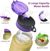 32 Oz 1 Liter 1000ml Hot Sale Motivational Water Bottle With Time Marker Plastic Sleeve Gym Fitness Sports