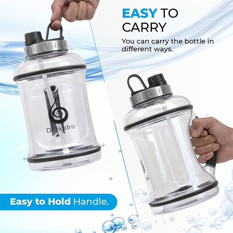 2.2L Gym/sport/camping Plastic Water Bottles with Handle Easy Carry Camouflage Sleeve Are Available in Stock
