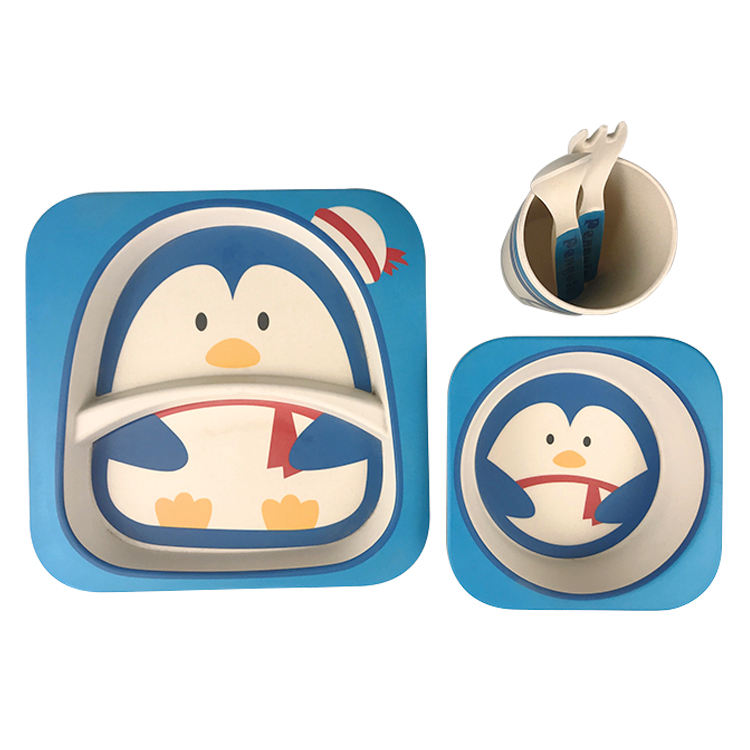 Printing Cartoon Decal Printing Accept Customized Bamboo Fiber Dinnerware Set