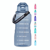 64OZ 1 Gallon 128 OZ Straw Motivational Time Marker Reminder Sports Water Bottle for Camping Workouts Outdoor Activity
