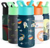 100% Leak Proof BPA FREE Kids Drink Water Bottle with Straw 350ML Plastic Water Bottle for Children and Camping