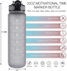 32oz Gradient Large Motivational Fitness Sports Water Bottle Reusable with Straw BPA Free Leakproof Plastic Bottle