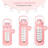 Hot Sale 2L Water Bottle with Straw and Handle Leakproof Motivational Time Marker Water Bottle with Silicone Sleeve