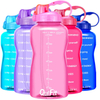 2022 New Product Gym Custom Logo 64oz 2L Motivational Water Bottle Straw With Time Stamp Straw Filter Plastic Bottle