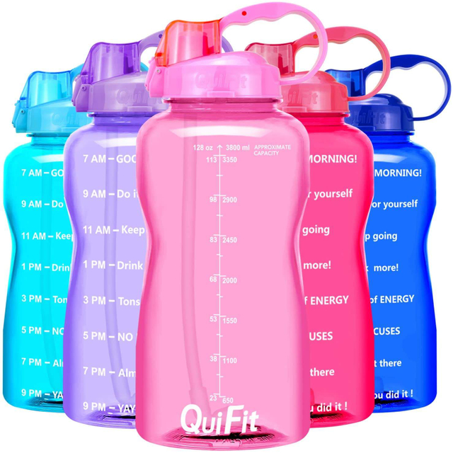 2022 New Product Gym Custom Logo 64oz 2L Motivational Water Bottle Straw With Time Stamp Straw Filter Plastic Bottle