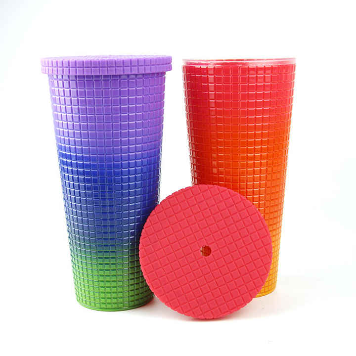 700ml High Appearance Level Color Wholesale Custom Portable Party Practical Plastic Water Cup With Straw