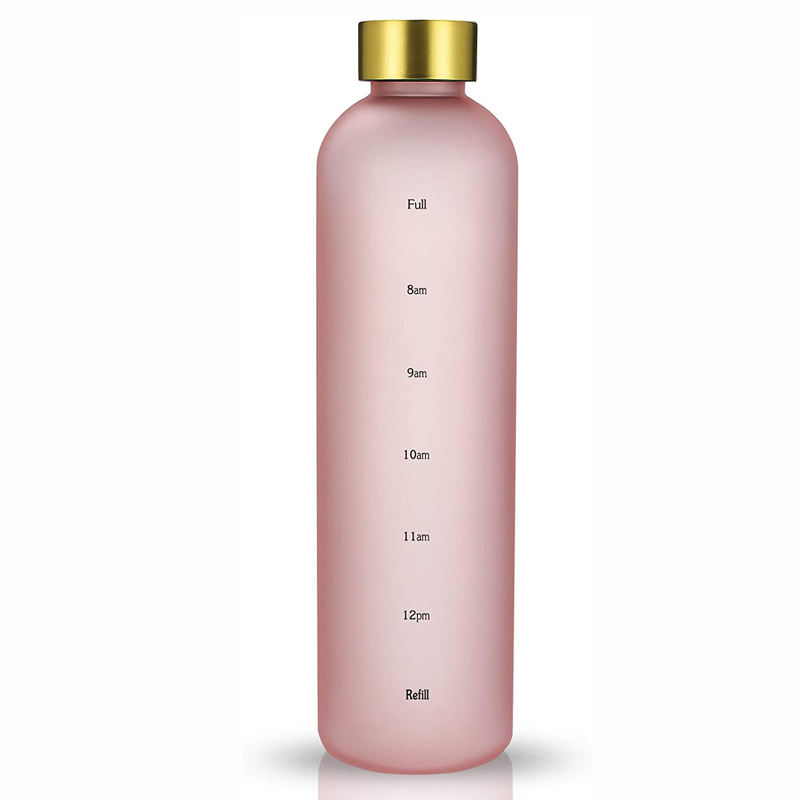 Leakproof Tritan BPA Free 1L Fitness Sports Water Jug with Time Marker Large Motivational Water Bottle