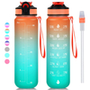 1L /32 oz Leakproof Tritran BPA Free GradienPlastic Water Bottle with Motivational Time Marker Water Bottle With Custom Logo
