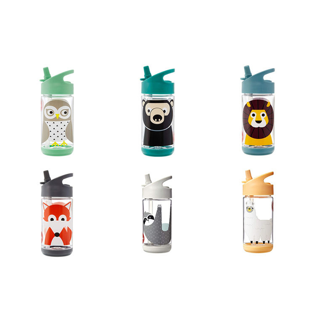 BPA Free Plastic Cartoon Baby Water Bottle With Straw Kids