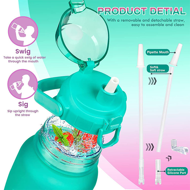 64 OZ/2L Water Bottle Factory Wholesale SBR Diving Outdoor Cup Cover Portable Strap Protective Sleeve With Strap