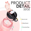 Sample FREE Shipping in Stock 32oz Motivational Fitness Sports Tritan Plastic Water Bottle with Time Marker