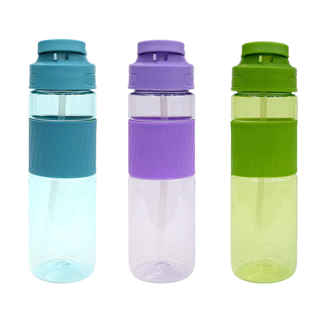 Hot Sell 700Ml Leakproof Transparent Reusable Water Drink Bottle Plastic With Silicone Sleeve
