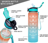 Outdoor Gym Custom Motivational Time Marker Reusable 32oz Sports Tritan Plastic Water Bottle