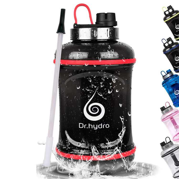 2.2L Half Gallon Transparent Gym Sports Motivation Large Bpa Free Plastic Custom Water Bottle with Straw Lid Time Marker