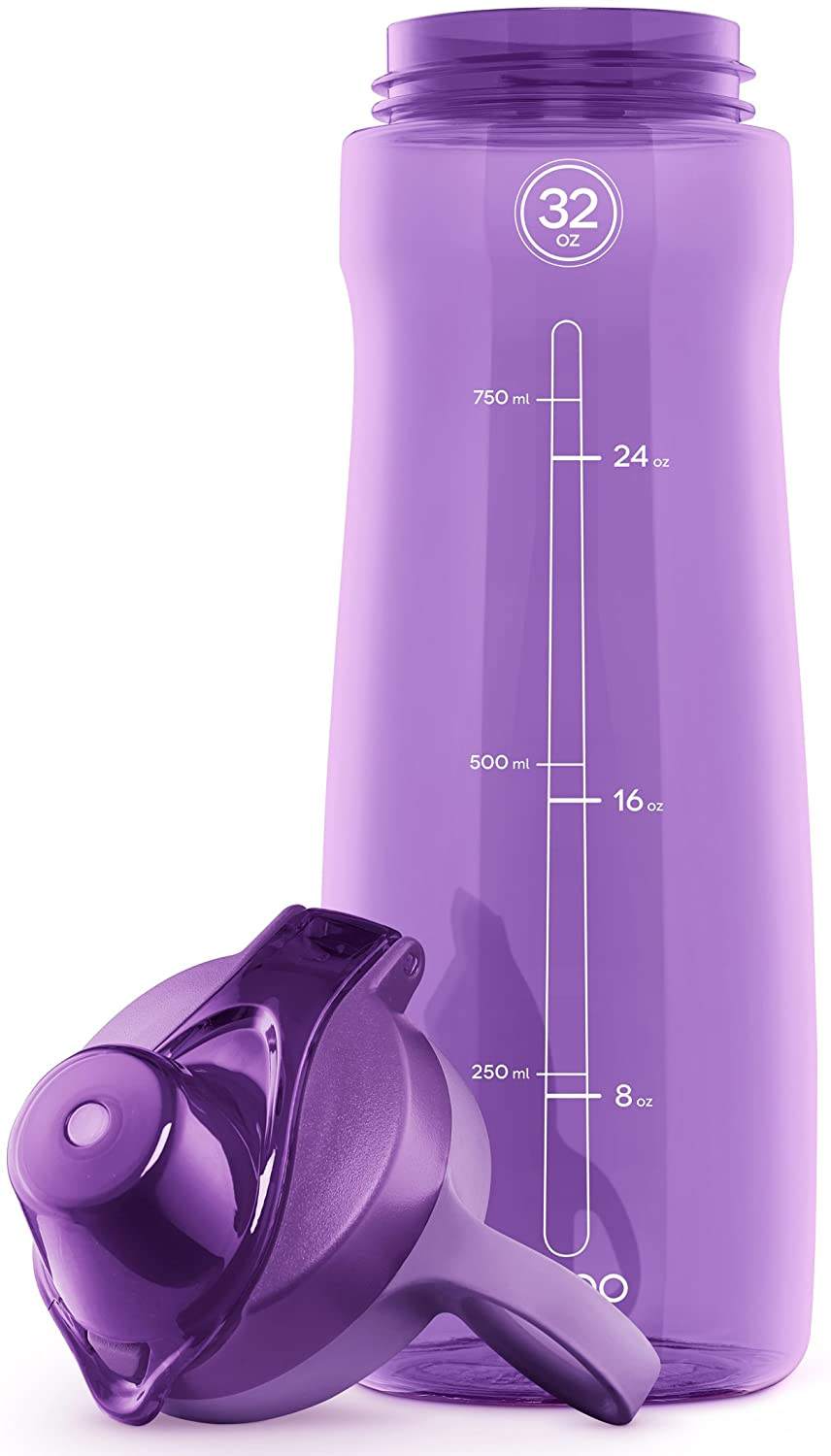 32 OZ Custom Sport Water Bottle POGO BPA-Free Plastic Water Bottle with Chug Lid