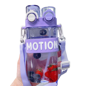 Botella Plastico Agua Summer Clear Plastic Gym Bottle With Straw Eco Friendly Leak Proof Water Bottles