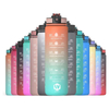 Hot Sale 32oz/1000ml BPA FREE Gradient Color Gym Fitness Sports Plastic Large Motivational Water Bottle with Time Marker