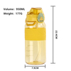 750Ml Wide Mouth Clear Transparent Plastic Sports Water Bottle With Straw Handle Silicone Sleeve