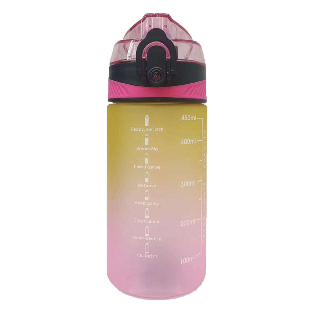 450ml High Quality Children Sports Water Bottle BPA Free with Handle and Food Grade Silicone Straws Suckers