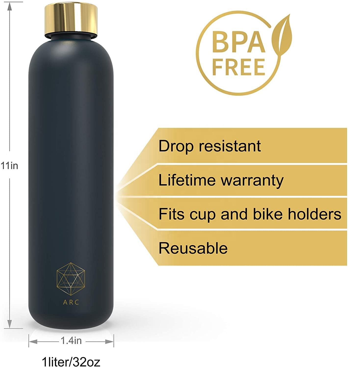 1L BPA Free Custom Logo Time Marker Sport Frosted Plastic Tritan 32OZ Motivational Water Bottle