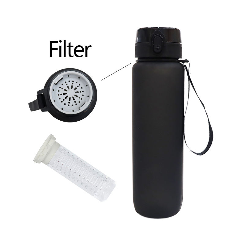 Solid Color 34oz Large Capacity Fitness Plastic Water Cup Easy to Clean and Comes with a Strainer
