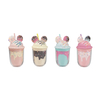 BPA Free Beautiful 400ml Water Bottle Plastic Double Wall Ice Cream Shape Plastic Cup with Lid and Straw for Kids