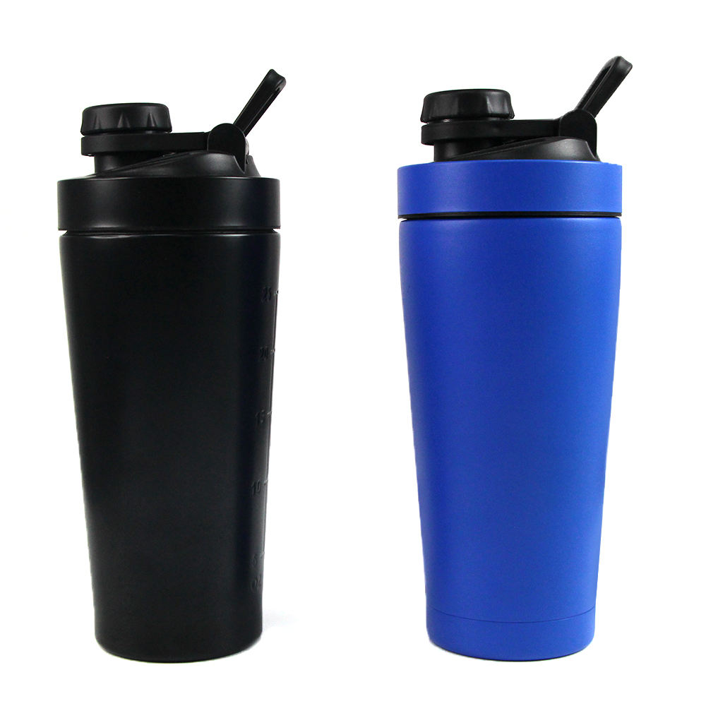 750ml Stainless Steel Sports Drinking Water Bottle Gym Fitness Protein Powder Mixing Insulation Shakers Bottle