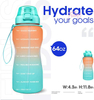 Large Half Gallon 64oz Leakproof Tritan BPA Free Motivational Water Bottle with Time Marker