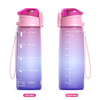32oz Custom logo for the Button Switch Fitness Plastic Water Cup with clear Scale Lines and a Direct Drinking Spout