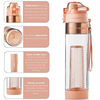 BPA Free 24oz Clear Tritan Water Bottle With High Appearance Level With Handle and Fruit Infuser