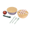 1280Ml Big Capacity Food Safe RPET Material Bowls With Bamboo Lid BPA Free Dishwasher Safe
