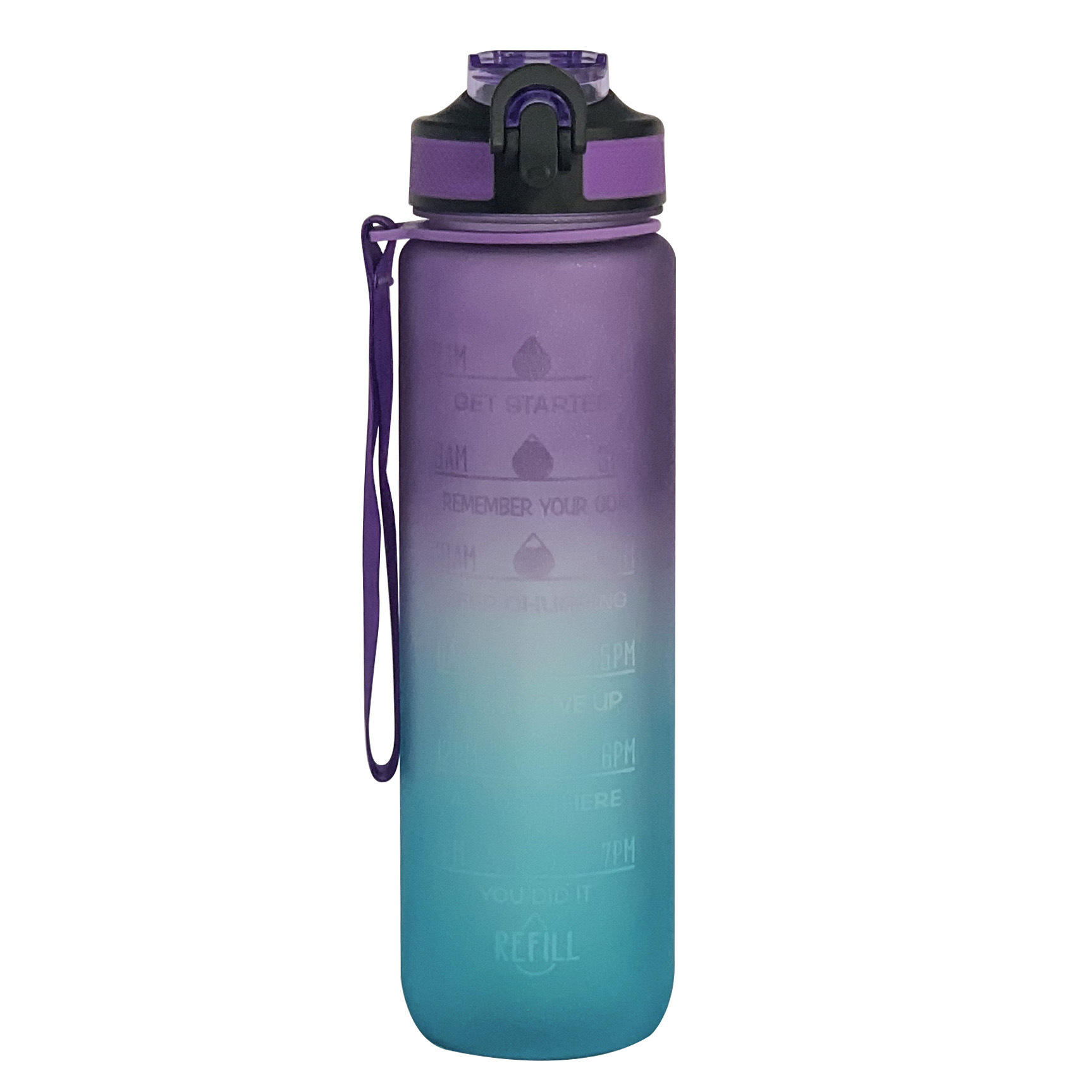 1000ML Tritan Custom Mimilist Plastic Sippy Bottle With Gradient Color Contrast With Handle