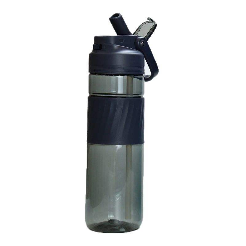 Wholesale BPA Free 24oz Motivational Custom Logo Non SlipTritan Plastic Running Water Drink Bottle with Straw with Handle