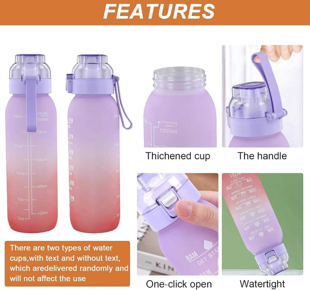 650Ml Outdoor Ecofriendly Healthy Motivational Plastic Sports Water Bottle With Flavour Pods
