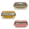 Cute and Portable Plastic Lunch Boxes with Spoons for Picnics Which Can Be Heated