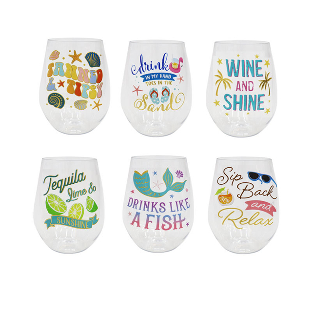 Wholesale 600Ml Wide Mouth Cute Printed Travel Clear Plastic Coffee Drink Tumbler Mug Cup